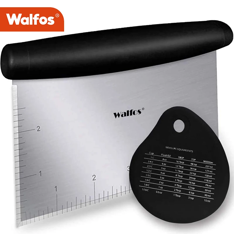 

Walfos Multi-Purpose Stainless Steel Scraper & ChopperDough Scraper Pizza Dough Cutter Kitchen Tools