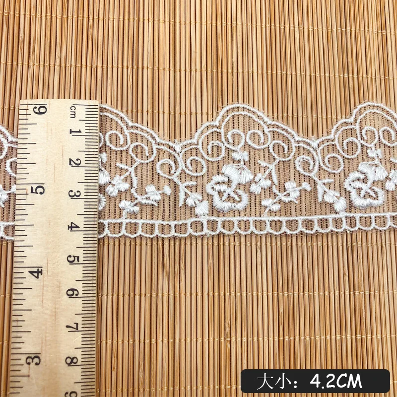 Mesh Yarn Embroidery Rose flower White Wedding dress lace DIY ornaments clothing apparel Lolita accessories water-soluble lace