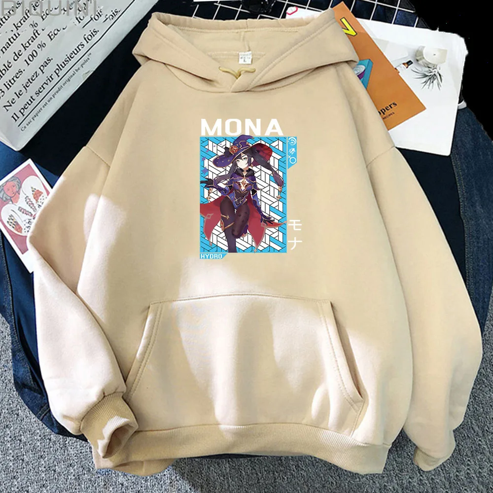 

Men Hoodies Graphic Hoodie Women Genshin Impact Mona Print STREETWEAR Pocket Unisex Oversized Sweatshirts Harajuku Pullover Kore