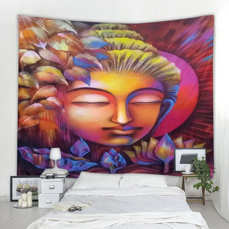 Mandala Boeddha Tapestry Bohemian Tapestry Art Deco Deken Gordijn Opknoping Thuis Slaapkamer Woonkamer Decoratie Bohemian Hippie