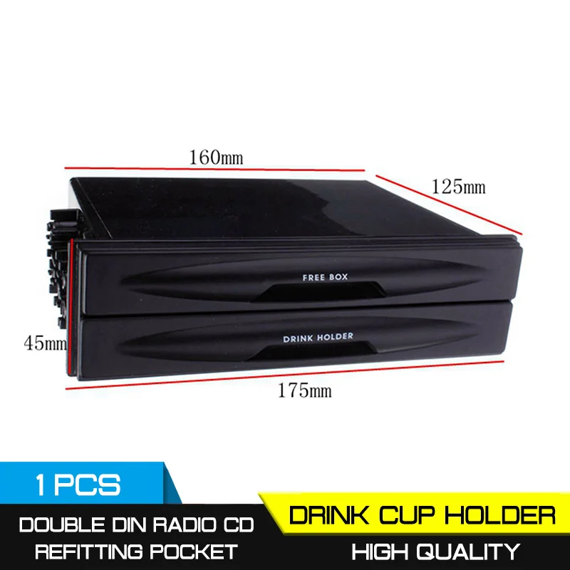 Universal Car Auto Plastic Double Din Radio Kit For Pocket Drink-Cup Holder & Storage Box