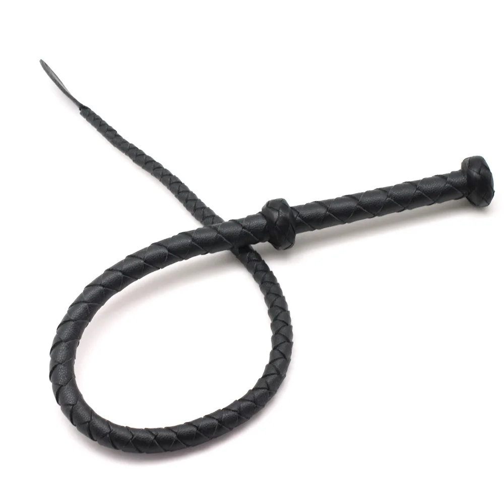 Leather Whip Equestrianism Riding Crop Handmade 95cm Black whip adult games flirt tools cosplay slave bdsm spanking sex toys