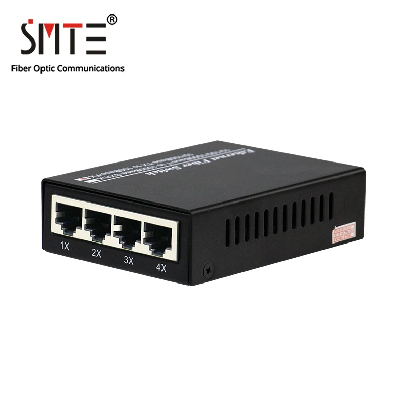 

Fiber Media Converter SMT-1400A/B 1*SC 4*RJ45 20KM Single-mode Single-fiber WDM A-Side 1310nm-TX SC 10/100Mbps B-Side 1550nm-TX