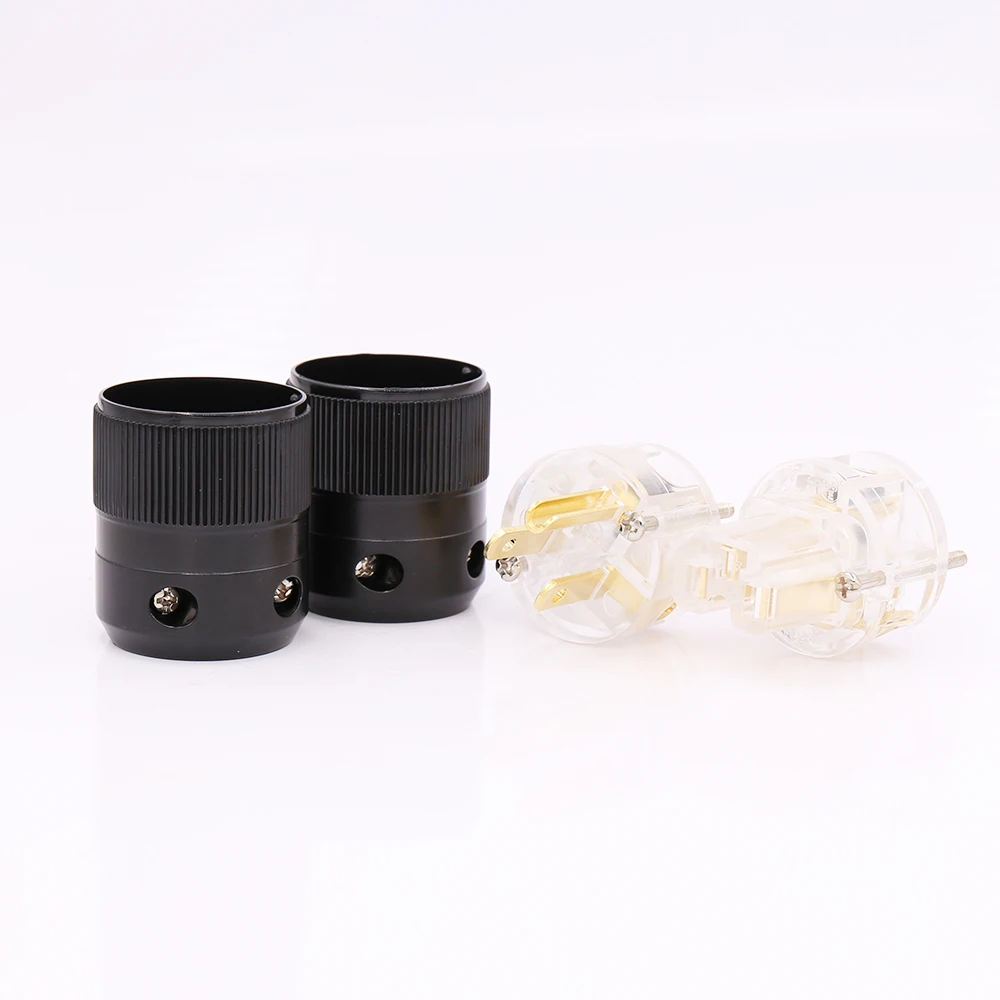 High quality Gold Plated transparent US AC Power Plug hifi IEC Female Connector DIY Power cable