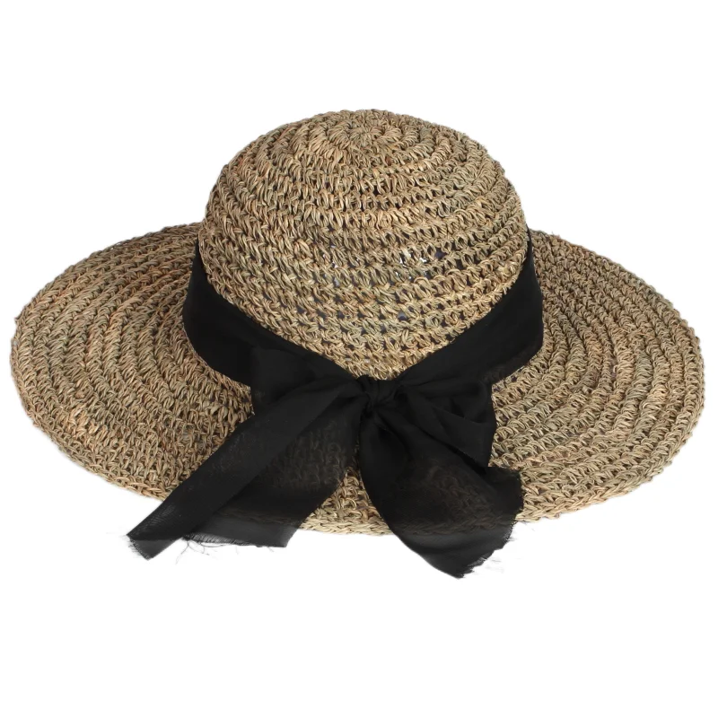 

Wholesale High Quality Handmade Fashion Women and lady Foldable and Packable Summer Straw Beach Hats