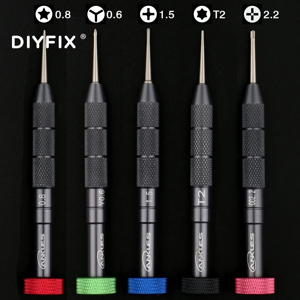 DIYFIX Pro 12-مفك براغي مثلثي عالي الدقة 1.5/2.2 T2 Y0.6 ، مفك خماسي 0.8 لإصلاح iPhone APPLE