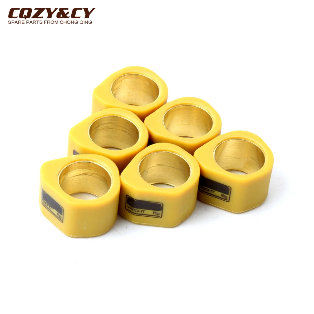 6pc Racing Roller Set / Variator Weights 20x15mm 8g 10g 13g 15g 19g For Peugeot SV125 Keeway F-ACT 125 Beta Eikon 125cc 150cc