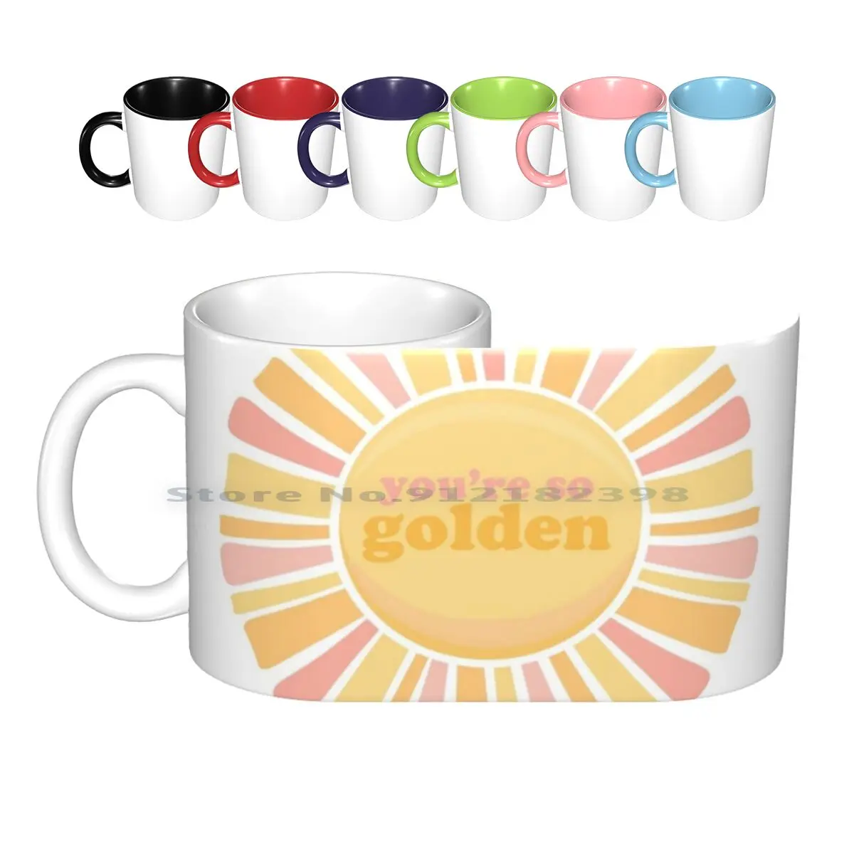 You& ; #39 ; Re So Golden Ceramic Mugs Coffee Cups Milk Tea Mug Golden Golden Golden Fine Line Fine Line Album Yellow Cute