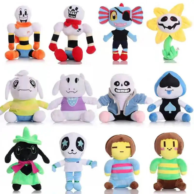 Juguete de peluche de animé Undertale para niños, muñeco de peluche suave de Sans Toriel, charilla, Frisk, regalos de cumpleaños y Navidad