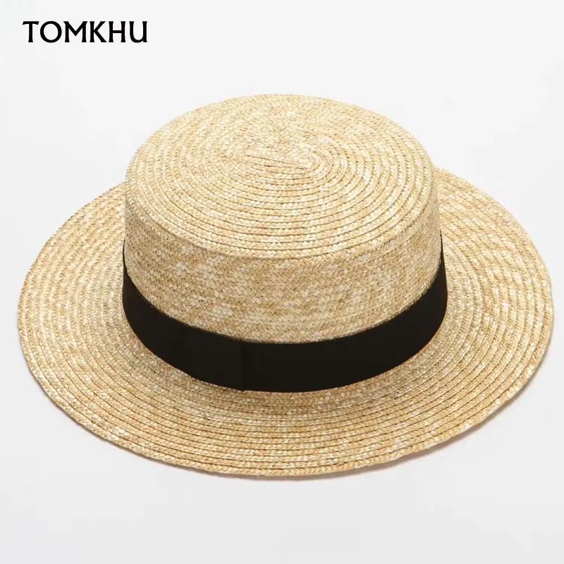 Sombrero de paja de ala ancha para mujer, sombrero de paja de ala ancha, a la moda, para el sol, verano, 2020