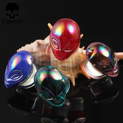 Casvort 2PCS Colorful Alien Glass Ear Body Jewelry Earrings Expanders Piercing Plugs Strechers Ear Gauges Gift For Women Men