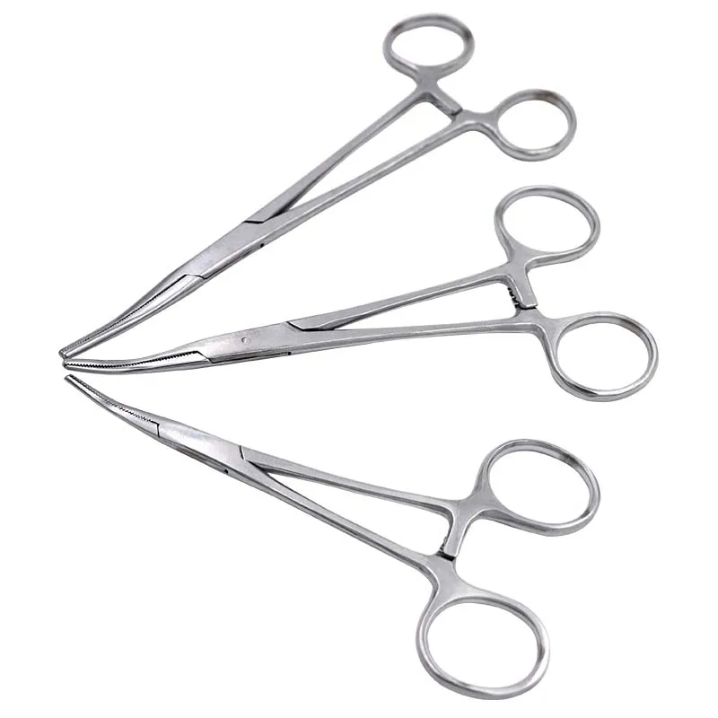 1pc Stainless Steel 14/16/18cm Medical Dental Surgical Needle Holder Hemostatic Forceps Clamp Straight/Elbow Surgical Tool