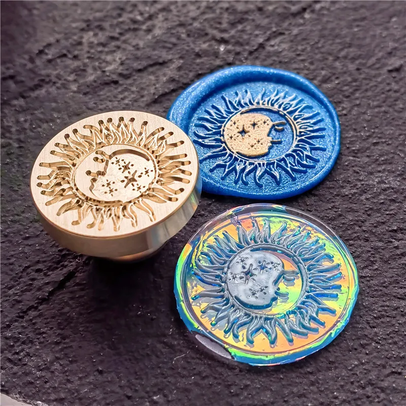 Little moon Sun Snowflakes Wax Seal Stamp Retro Sealing Wax Stamps For Envelopes Wedding Invitations Gift Packaging Scrapbooking