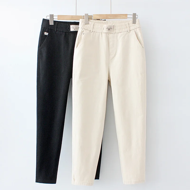 

Women Pants trousers Elastic Elastic Waist Casual Spring Autumn Pants Women's Pencil Pants straight-leg casual pants Female