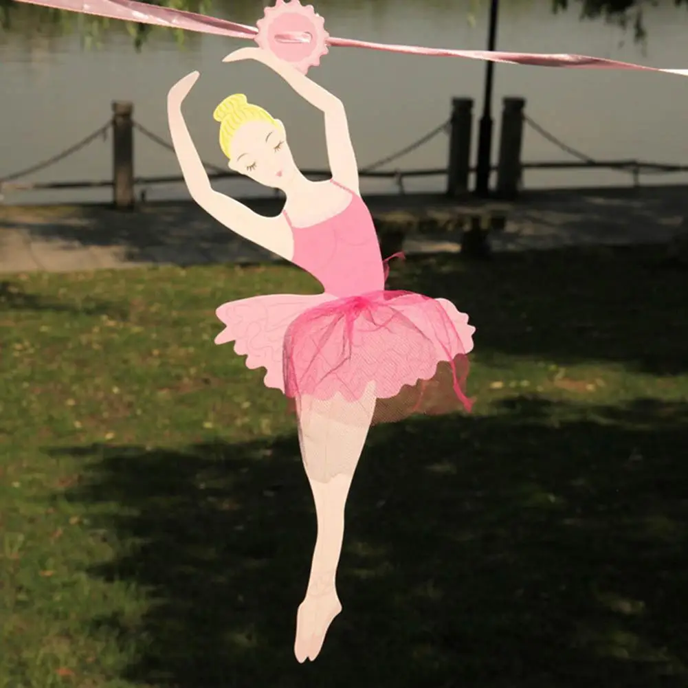 Lovely Dancing Ballet Girl Hanging Bunting Kindergarten Party Decoration