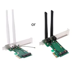 무선 네트워크 카드 WiFi 미니 PCI-E Express-PCI-E 어댑터 2 안테나 외부 PC