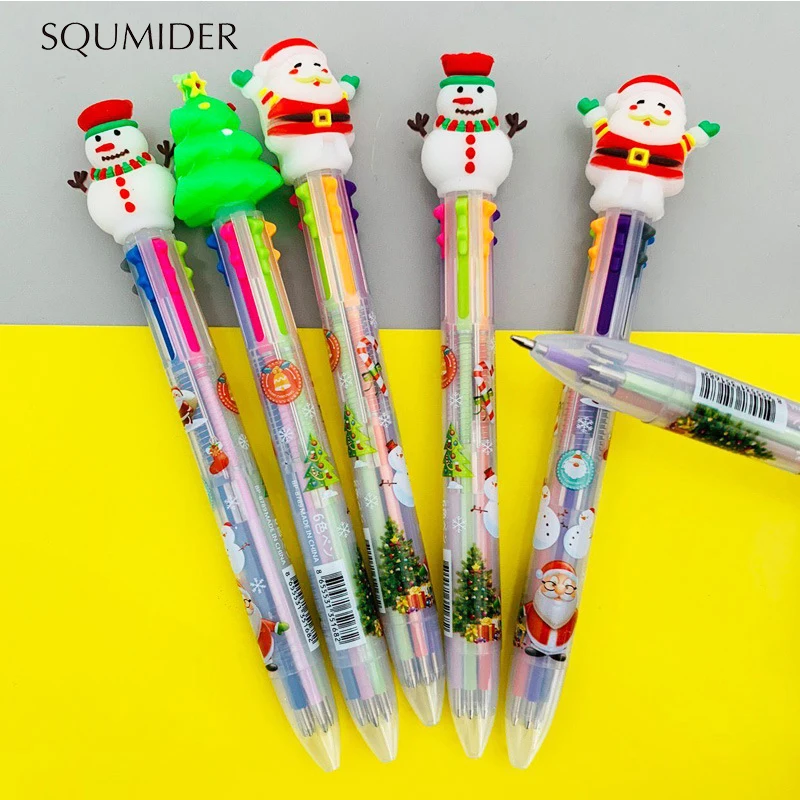 10pcs Kawaii Christmas Santa Clau Ballpoint Pen Student Office Supplies Signature Pen Cute Water Pens Stationery School Supplies