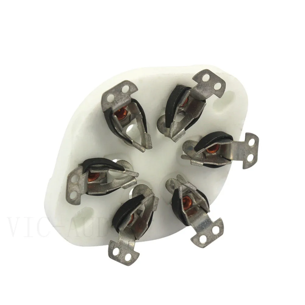 Керамическая трубчатая розетка с 6 контактами для VT57 VT58 2A5 RK43 T21 WE310, вакуумный трубчатый усилитель звука HIFI, 2 шт.