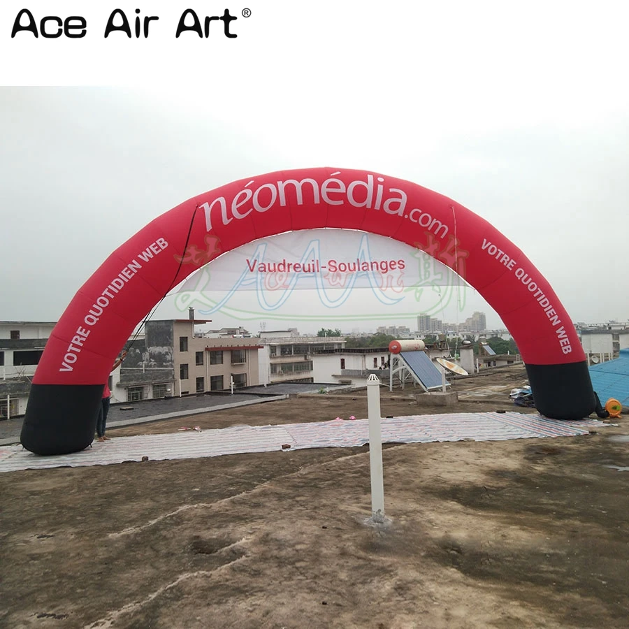 

Giant Curved Archway Red Inflatable Start Finish Line, Sport Entrance for Outdoor Events, 10x5m