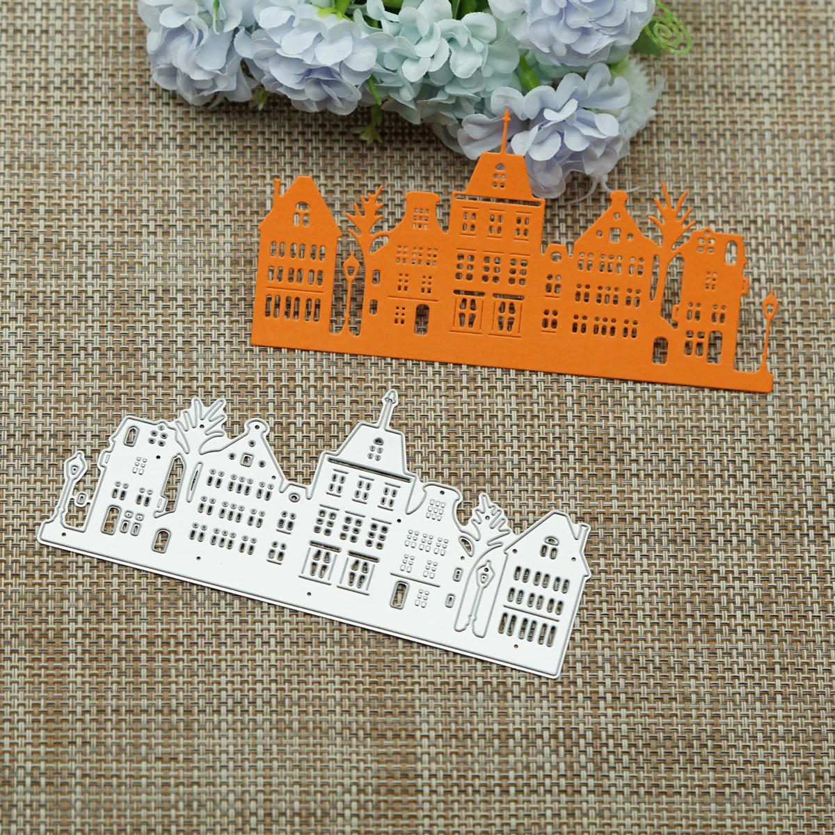 City Building Skyline Metal Cutting Dies For Scrapbooking DIY Tourism Diary Photo Album Clip Art Decorating Paper Cutter Stencil