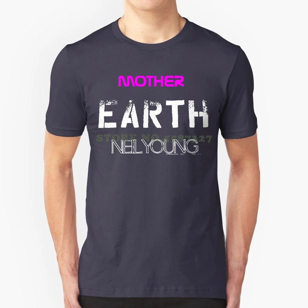 Retro T Shirt Black Men Black T Shirt Neil Young Mother Earth Promise The Real Men's Tshirt S To 3xl