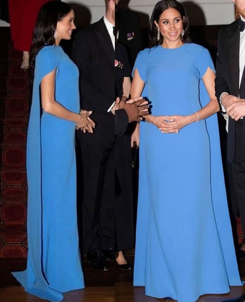 Vestidos de Noche azules de LICRA hechos a medida, vestido Formal abiye de cuello alto largo, vestido de fiesta de graduación, vestido largo de Dubái