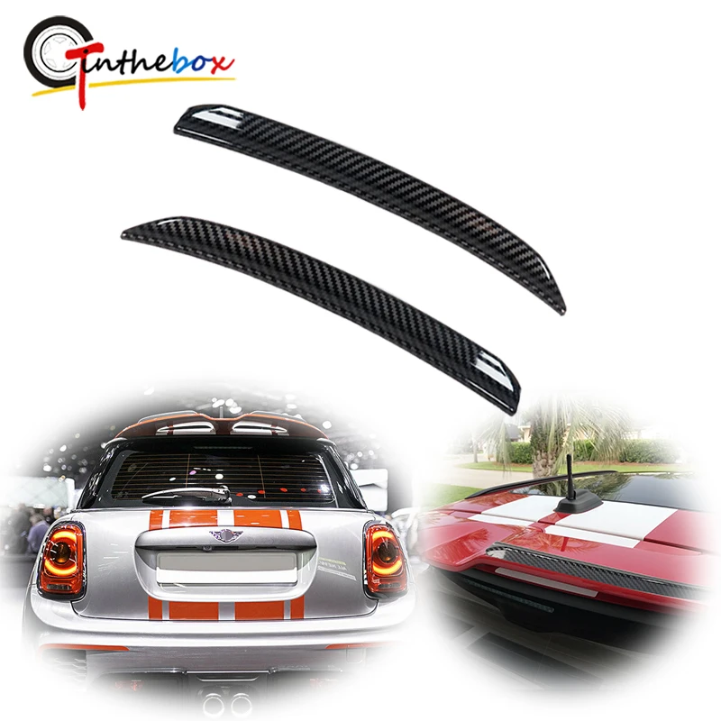 

For 2014-up MINI COOPER F55 F56 S / JCW Sport Red/Carbon Fiber Rear Wing Trim Spoiler Extension Lip Fins Auto Accessories