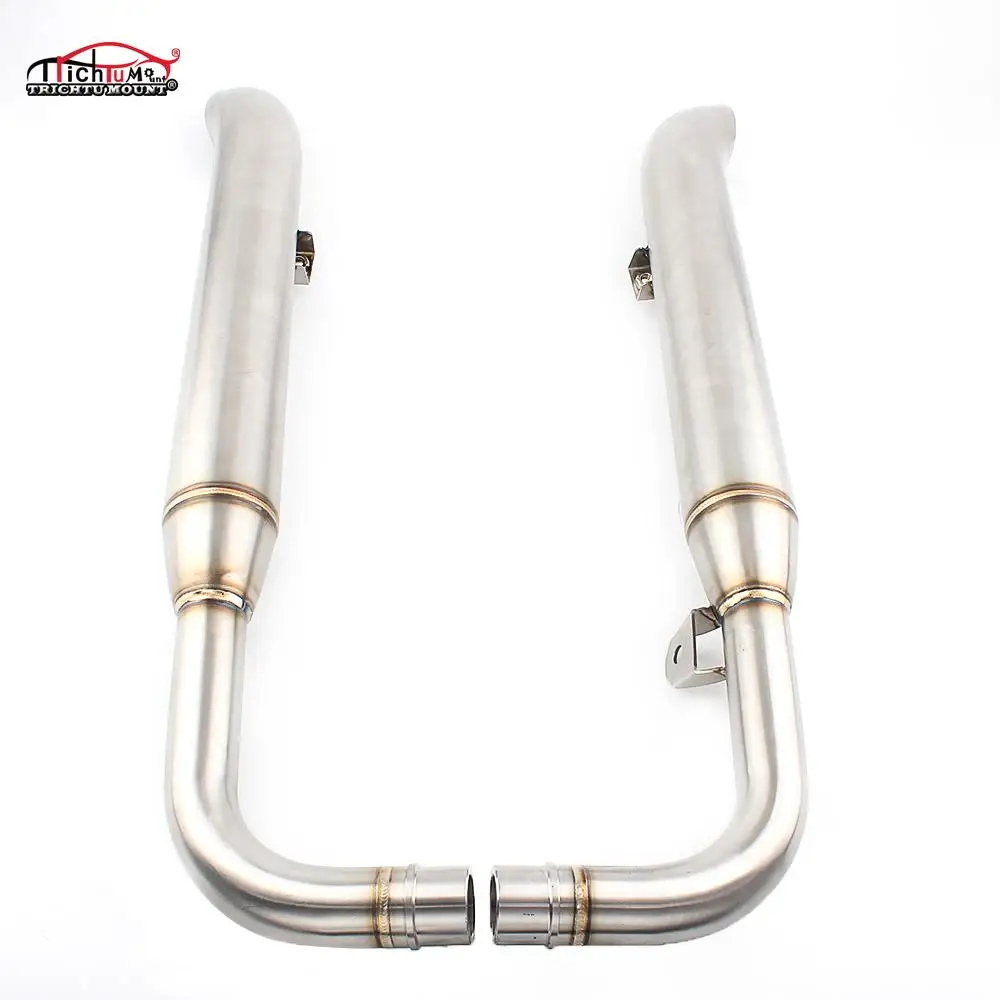 Stainless Steel Muffler Exhaust Twin Slash Cut Exhaust Pipe For Triumph Bonnieville Bobber T100 T1200 Motorcycle  Exhaust System