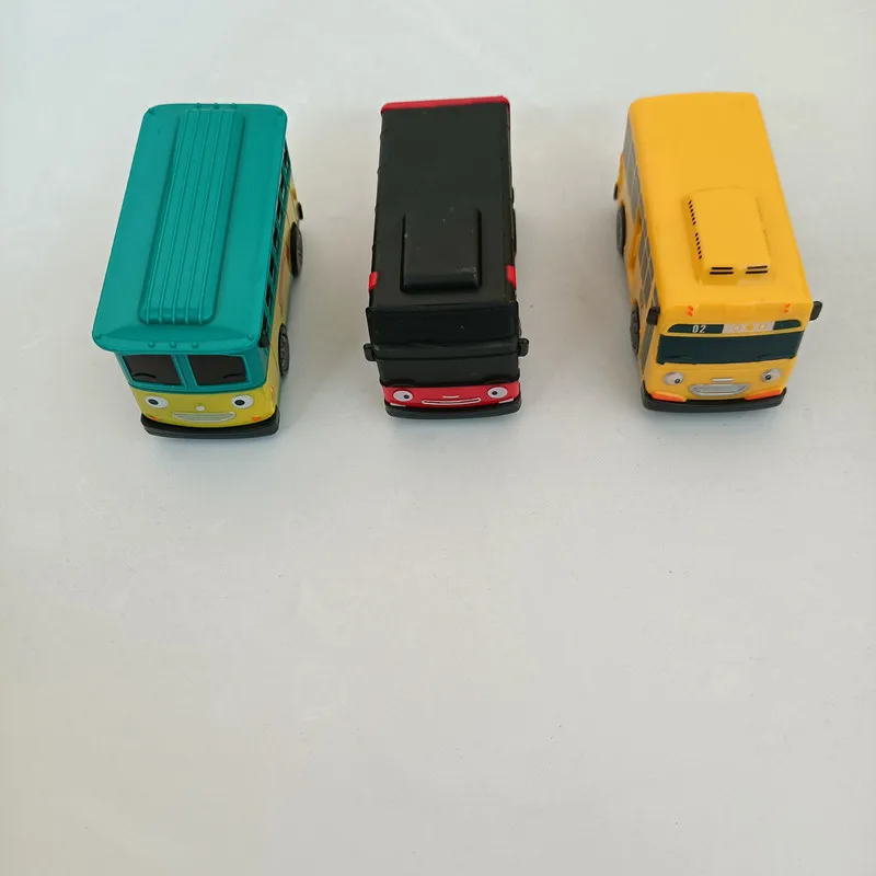 9pcs/set Korean Anime Tayo the Little Bus 9cm Big Plastic Pull Back Tayo Car School Bus Set Model for Kids Boy Gift