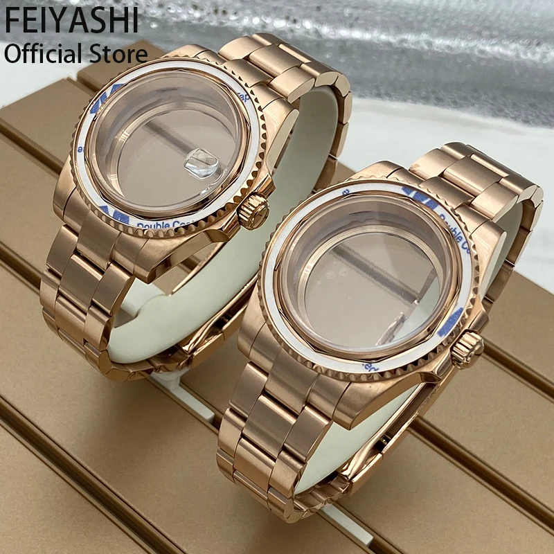 40mm Watch Case Bracelet Sapphire Crystal Glass For Seiko NH35 NH36 NH38 NH34 ETA 2824 Miyota 8215 Movement 28.5mm Dial GMT SUB