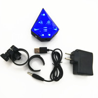 2021 1 set Rechargeable  Diamond LED Bicycle Rear Lights  Front Laser  Blue Safety Bicycle Bike  Flash bikes Light Lamp