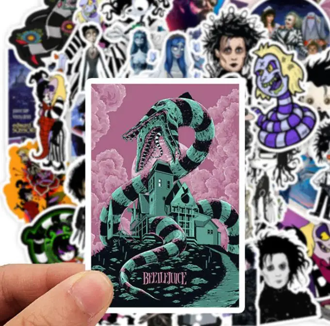 10/30/50pcs  Tim Burton Movie Series   Graffiti Waterproof Skateboard Travel Suitcase Phone Laptop Luggage Stickers Diy Kids