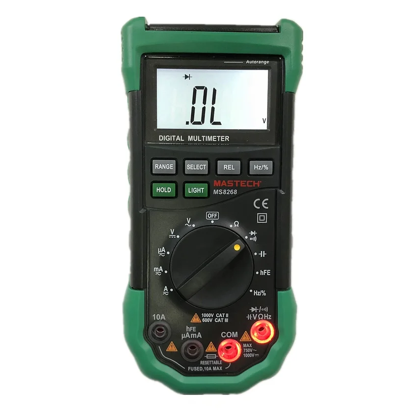 Digital Multimeter MASTECH MS8268 Auto Range Full Protection AC/DC Ammeter Voltmeter Ohm Frequency Electrical Tester Multitester