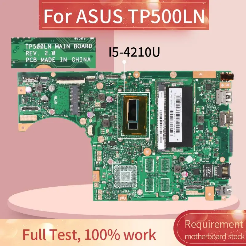 Placa base de ordenador portátil para ASUS TP500LN, placa base para Notebook, REV.2.0, DDR3L, I5-4210U