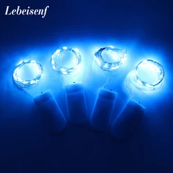 Guirnalda de luz alimentada por batería, 2M20LED 30LED 50LED, cadena de luz de cuento de hadas de color de alambre de cobre, para decoración de fiestas y bodas