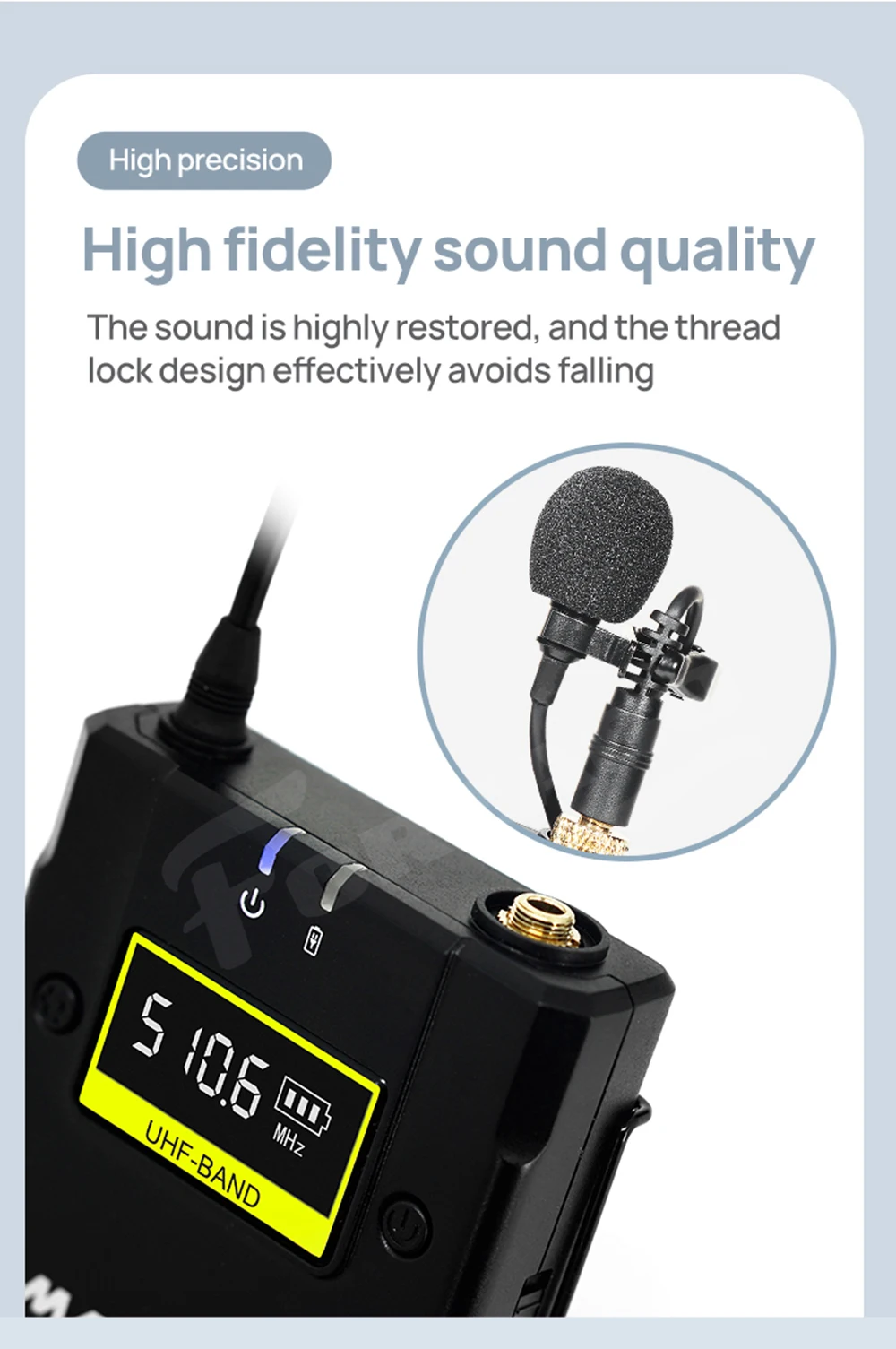 Mailada WM12 professional wireless lavalier microphone UHF 50m