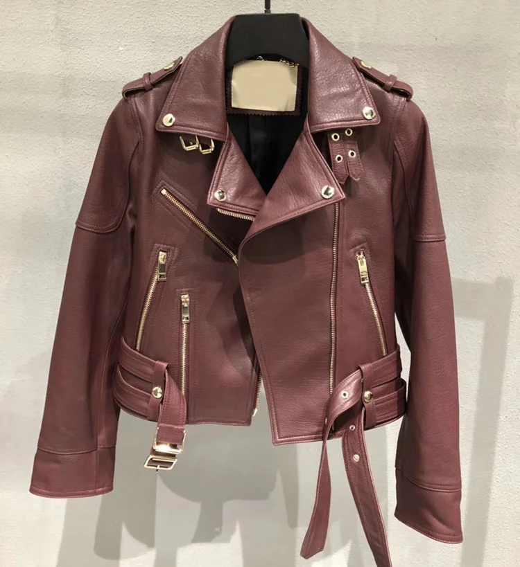 2023 nuovo autunno inverno vera pelle di pecora giacca corta Designer di marca di lusso giacca in pelle Geniune da donna cappotto capispalla moto