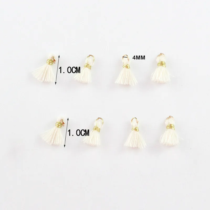 100Pcs 10mm Mini Hanging Ring Tassel Trim Pendants DIY Craft Arts Jewelry Earrings Decor Materials Accessories Small Fringe Trim