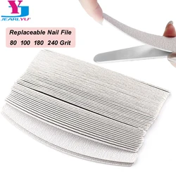 100Pcs/Lot Moon Replacement Sandpaper Files 80 100 180 240 With Metal Handle Grey Replaceable Files For Saws Removable Pads Set