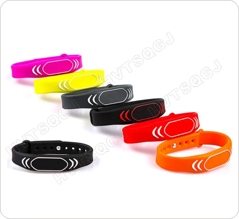 Silicone ID Card Bracelet, ID Card Wristband, Read Only Access Control, TK4100, 5pcs