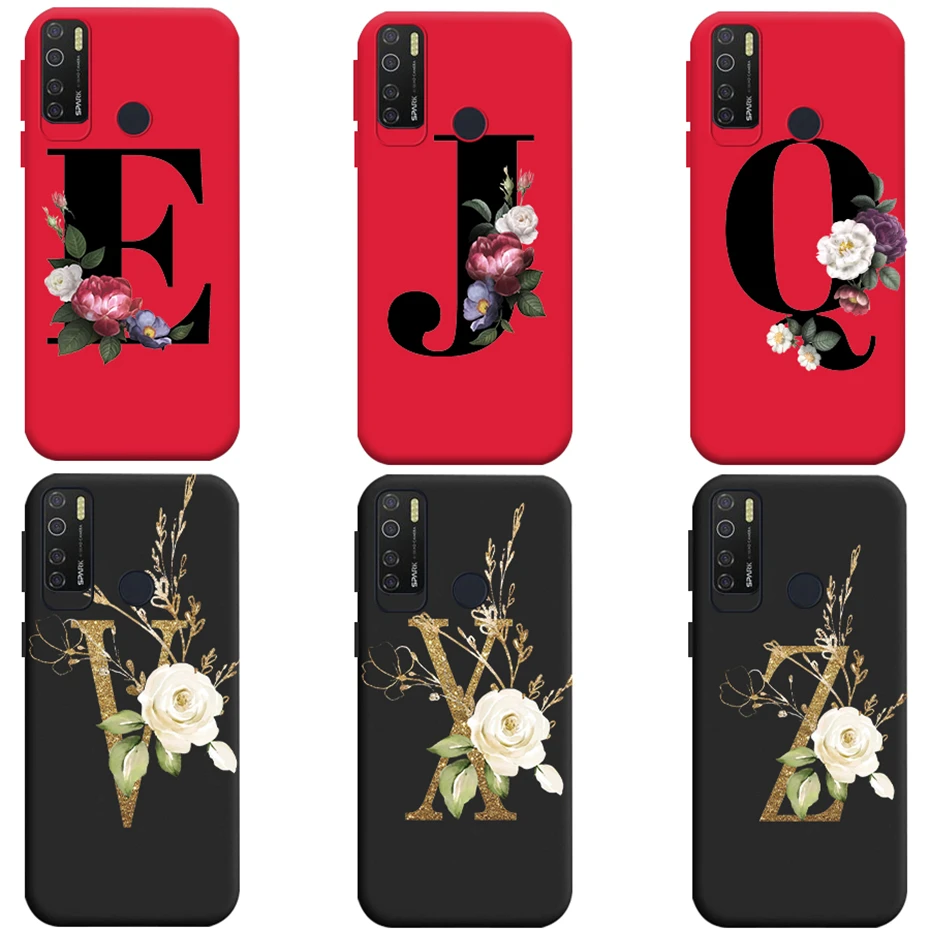 For Tecno Spark 5 Pro Case Soft Silicone Cute Letters Back Cover For Techno Spark 5 Pro Phone Case For Tecno Spark 5 Pro Bumper