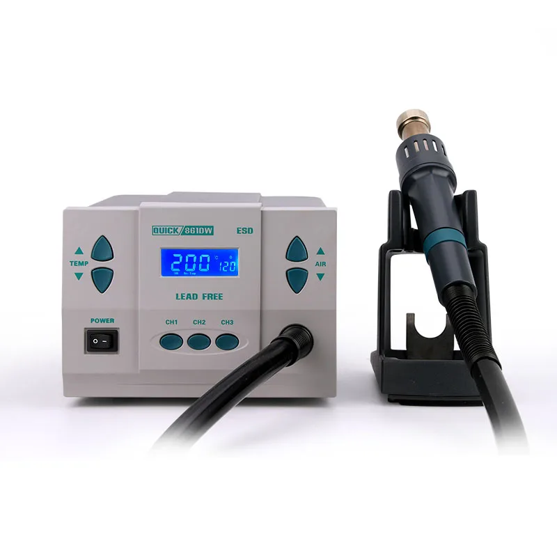 QUICK 861DW hot air gun welding table digital display lead-free mobile phone repair soldering iron high-frequency power