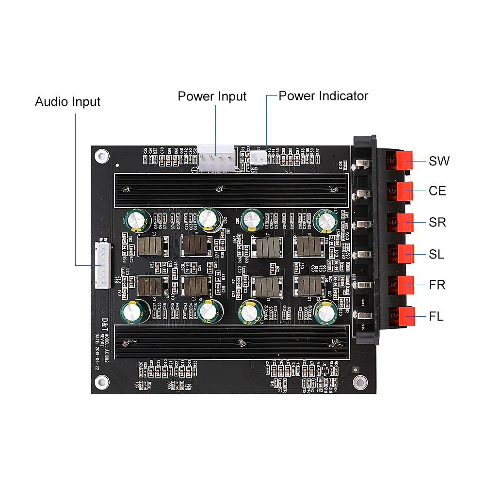 AIYIMA-Amplificador de sonido Digital TPA3116 5,1, placa de Audio, 50Wx4, 100Wx2, altavoz, para cine en casa, 5,1