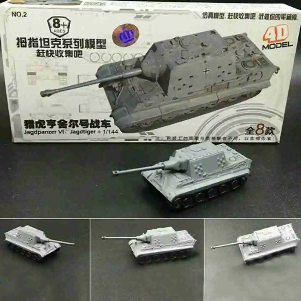 1:144 4D Tank Model Building Kits Military Model Toys High-density Material Panther Tiger Assault Assembling Military Toys