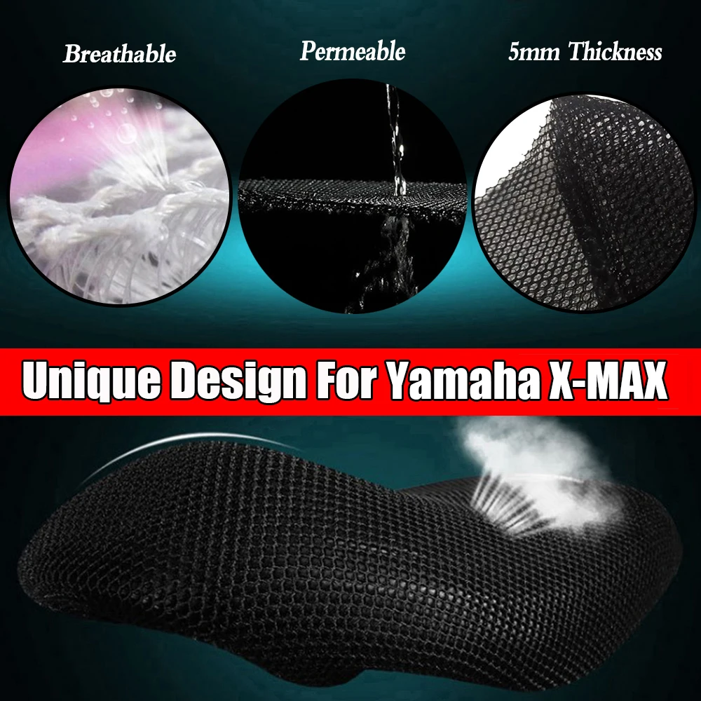 For Yamaha XMAX300 XMAX150 XMAX125 Rear Seat Cowl Cover Waterproof Insulation Net 3D Mesh Net Protector Motorcycle Accessories