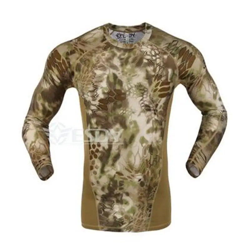 New tactical camouflage T-shirt man breathable tactical Men\'s Compression Shirt Long Sleeve Sportswear T-Shirt