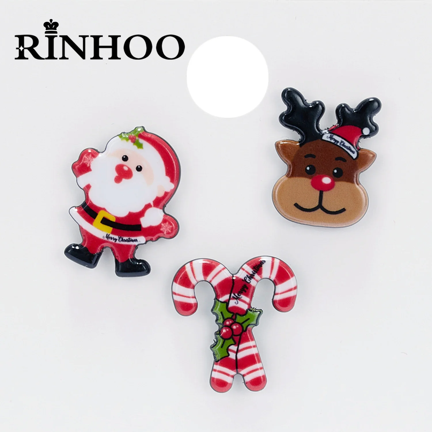 Rinhoo 3/4pcs/set Merry Christmas Brooch Xmas Hat Gloves Santa Claus Deer Snowman Tree Star Acrylic Enamel Badge Party Jewelry