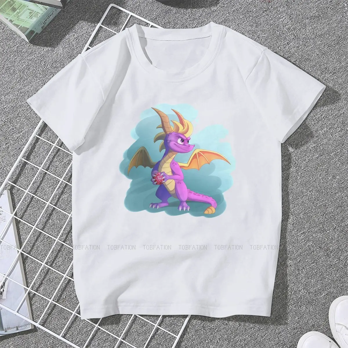 Picking Up Gems Female Shirts Spyro the Dragon Game Big size Vintage Women Clothes Harajuku Casual Feminine Blusas