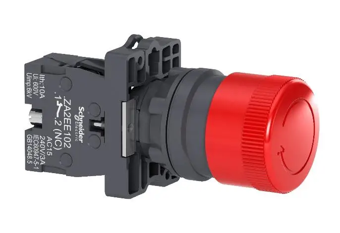 XA2ES442 Black Ø30 Emergency swtiching off push-button Ø22 non trigger - turn release 1NC