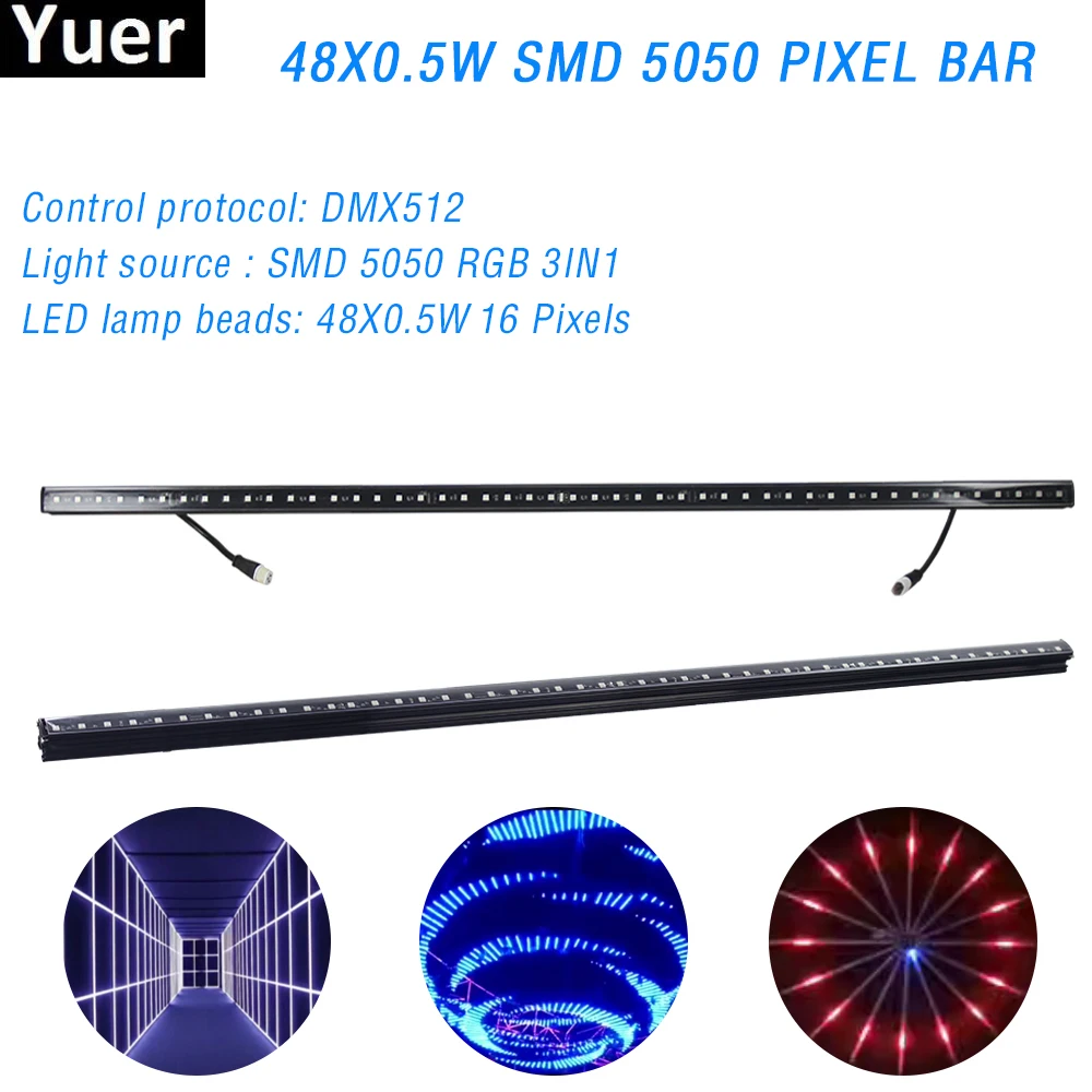 RGB 3IN1 Đèn LED Chống Nước Điểm Ảnh Thanh Ánh Sáng 48X0.5 W SMD Dây Đèn DMX 512 Artnet Điều Khiển DJ Disco giai Đoạn Đảng Ngang Hàng Hiệu Ứng Ánh Sáng